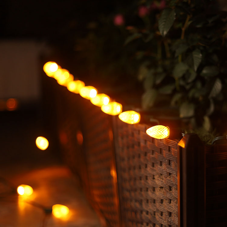 C7 Minleon LED-vervangingslampen Gele kerstlamp UL Buitengebruik Waterdicht