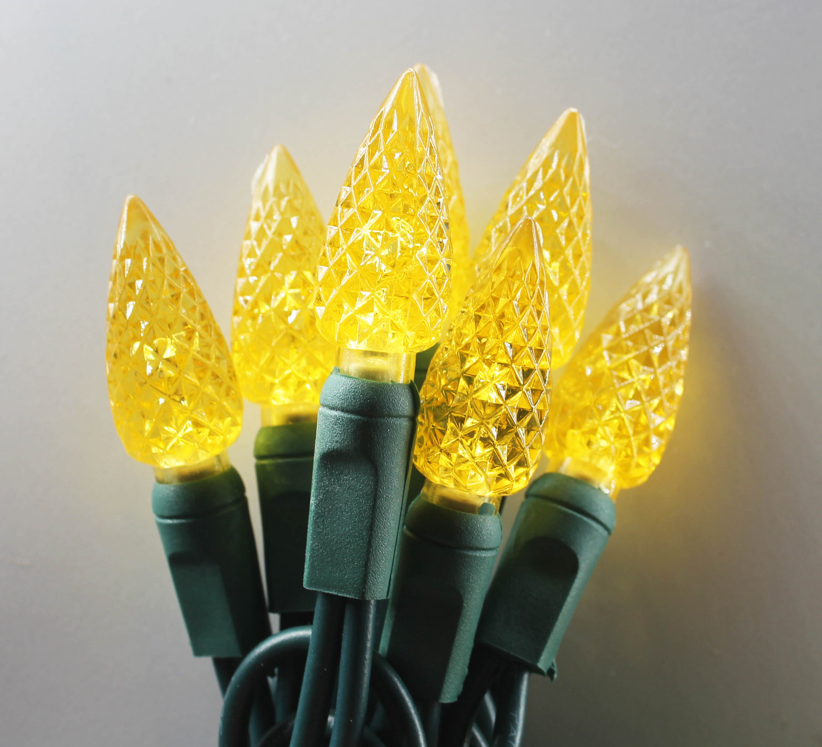 C6 Aardbei LED-lichtslingers Gele kerstverlichting UL