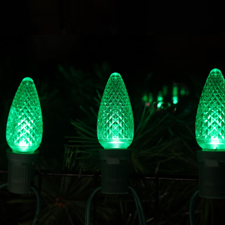 C9 Minleon LED-vervangingslampen Groene kerstlamp UL waterdicht