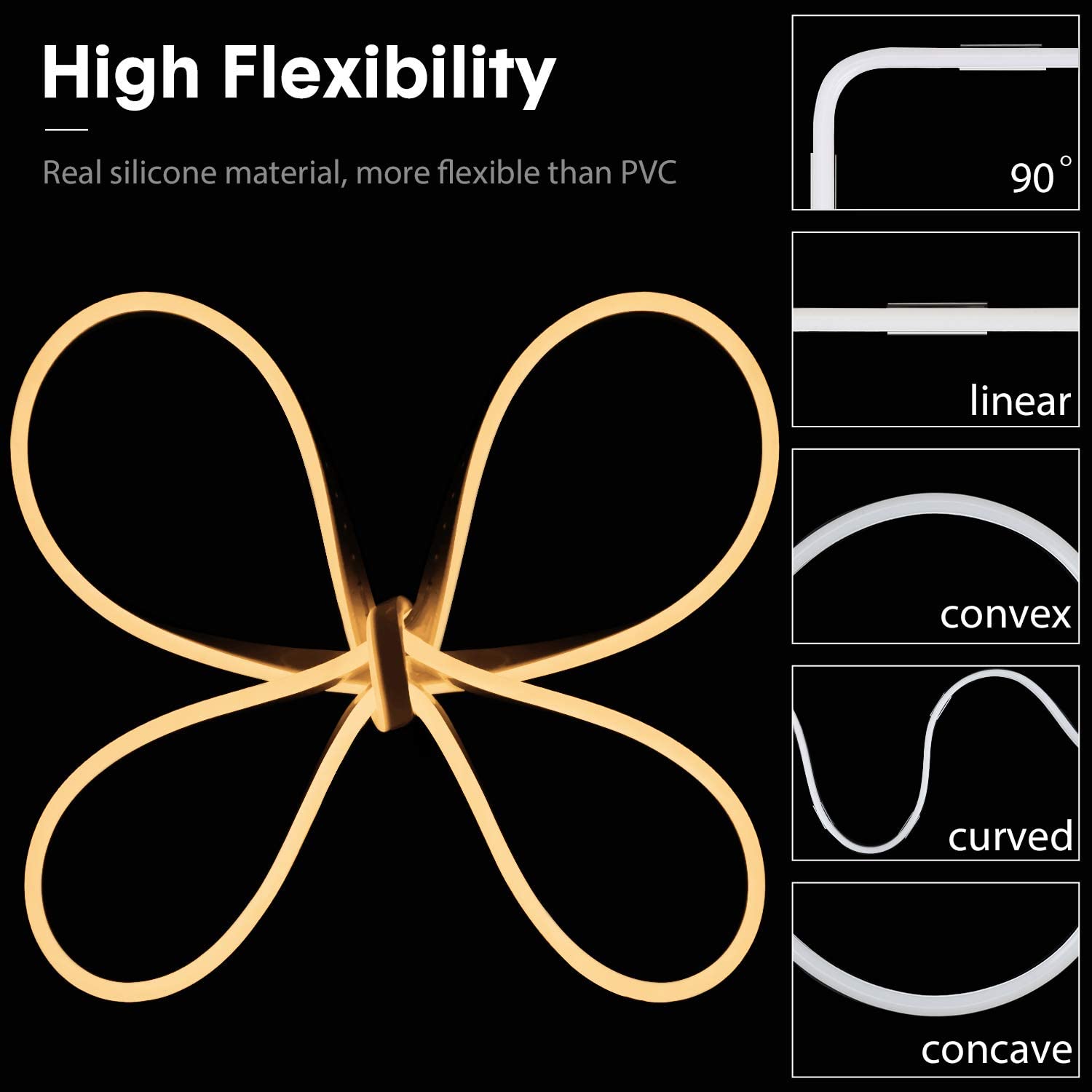 12V warm wit neon touwlicht