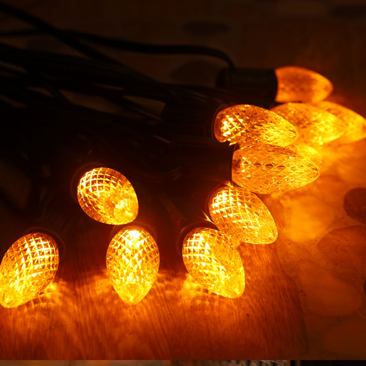 C7 Minleon LED-vervangingslampen Gele kerstlamp UL Buitengebruik Waterdicht