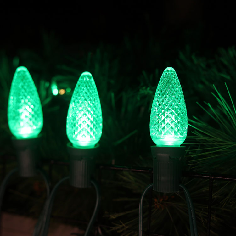 C9 Minleon LED-vervangingslampen Groene kerstlamp UL waterdicht
