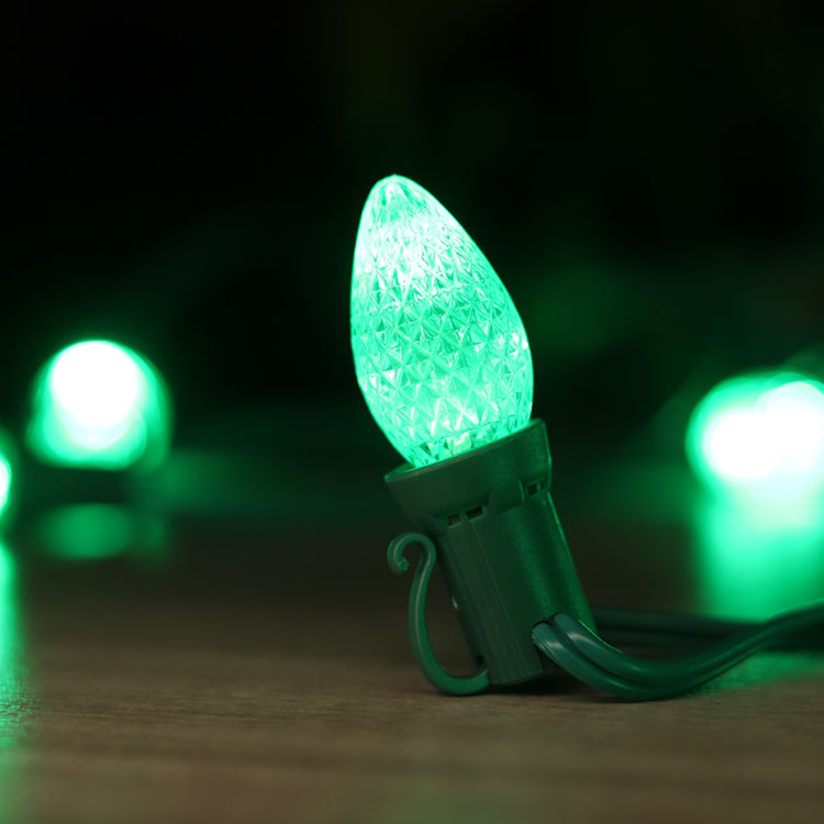 C7 Minleon LED-vervangingslampen Groene kerstlamp UL waterdicht buiten