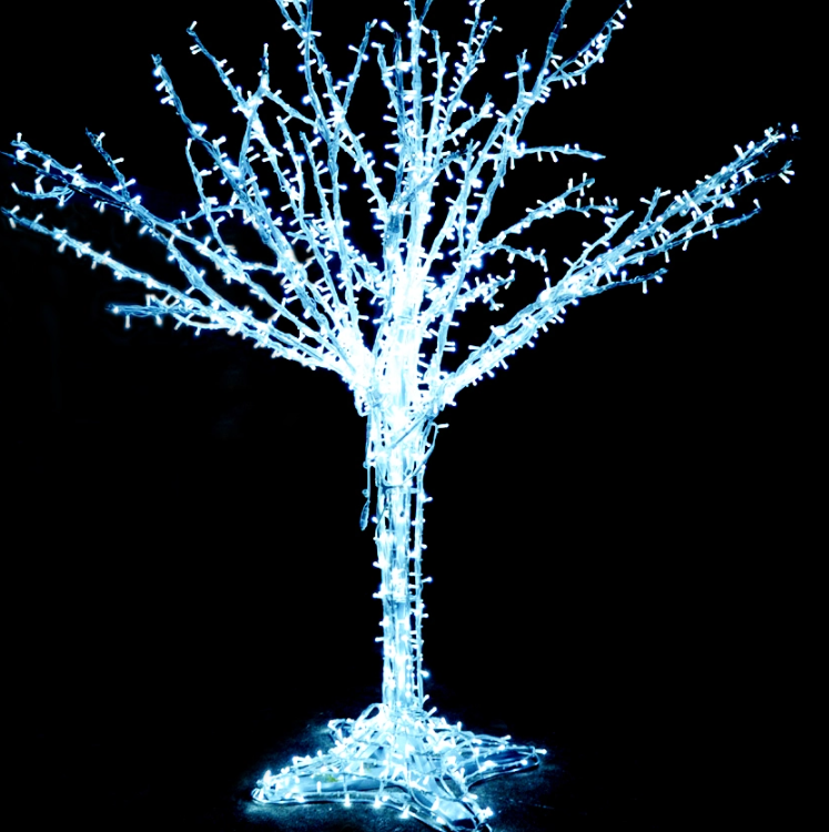 Witte boom LED-motiefverlichting voor tuinwinkelcentrum Hotelstraat