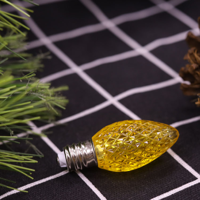 C7 Minleon LED-vervangingslampen Gele kerstlamp UL Buitengebruik Waterdicht