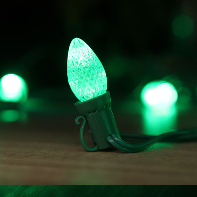 C7 Minleon LED-vervangingslampen Groene kerstlamp UL waterdicht buiten