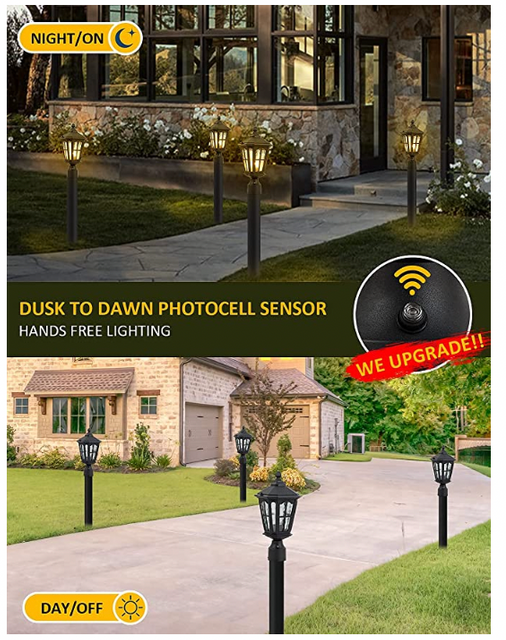 Dusk to Dawn Post Light Outdoor met 3 Inch Pier Mount Base