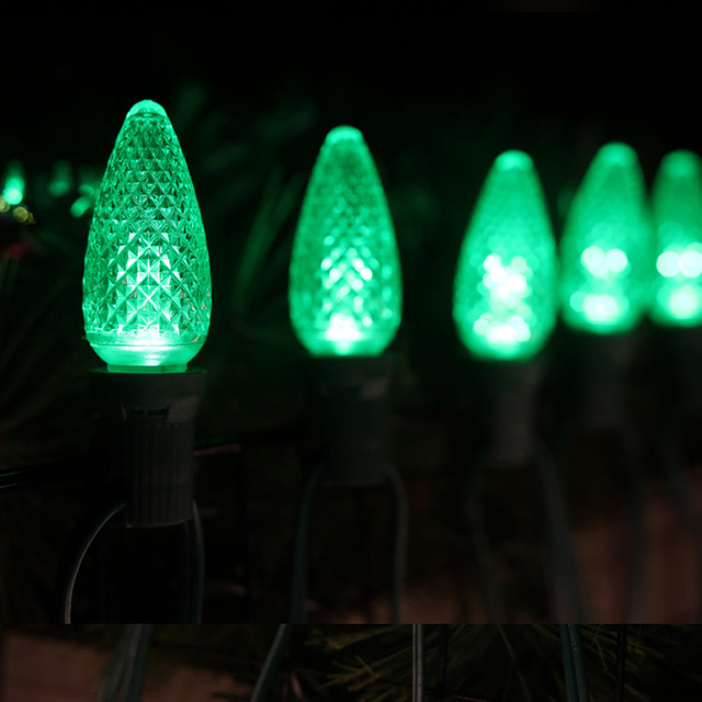 C9 Minleon LED-vervangingslampen Groene kerstlamp UL waterdicht