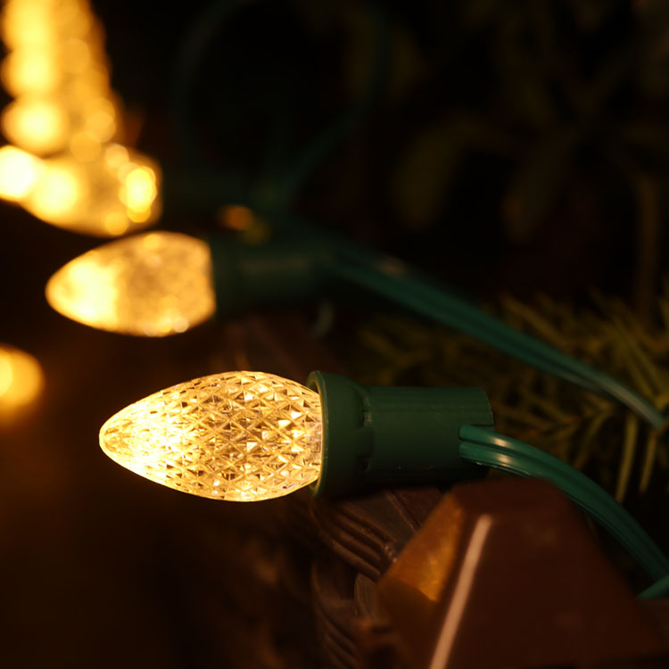 C7 Minleon LED-vervangingslampen Gele kerstlamp UL Buitengebruik Waterdicht